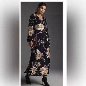 Anthropologie Hutch Floral Wrap Maxi Dress